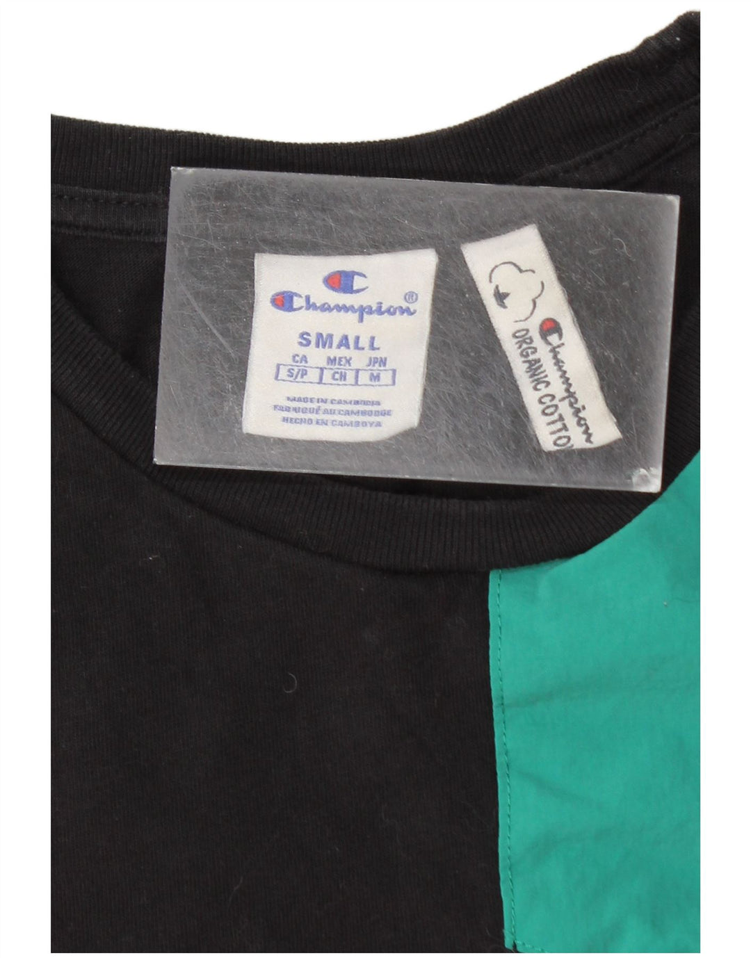 Champion Herre T-Shirt Top Lille Sort Colourblock Bomuld