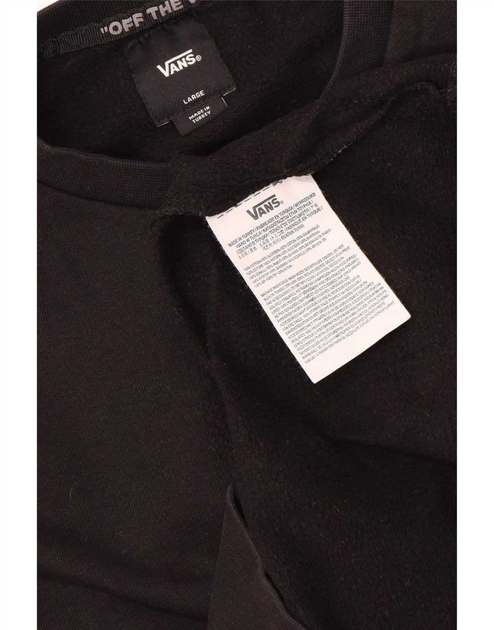 Vans Dame Grafisk Sweatshirt Jumper UK 16 Stor Sort Bomuld