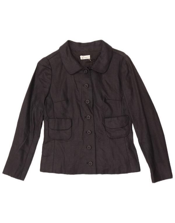 Vintage Dame 7 knapper Blazer Jacket UK 8 Small Black