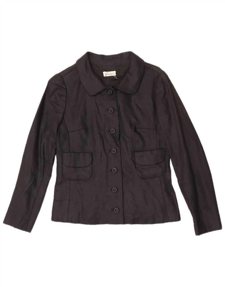 Vintage Dame 7 knapper Blazer Jacket UK 8 Small Black