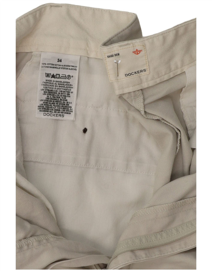 Dockers Herre Khakis Chino Shorts W34 Large Grå Bomuld