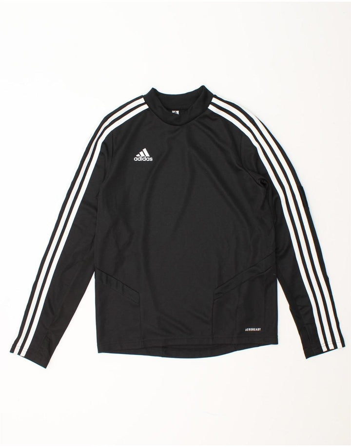 ADIDAS Boys Aeroready Top Long Sleeve 11-12 Years  Black Polyester Vintage Adidas and Second-Hand Adidas from Messina Hembry 