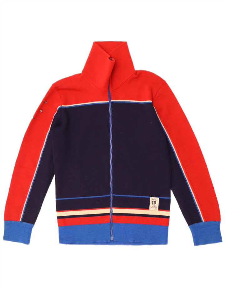 Silvy Dame Cardigan Sweater IT 46 Large Navy Blue Colourblock