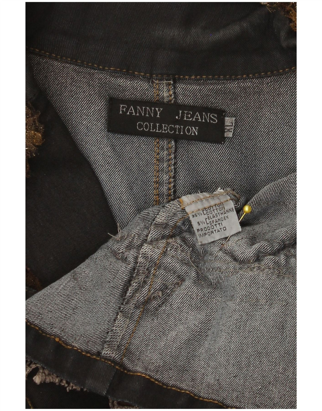 Vintage Dame 2 Button Denim Blazer Jacket UK 18 XL Sort Colourblock