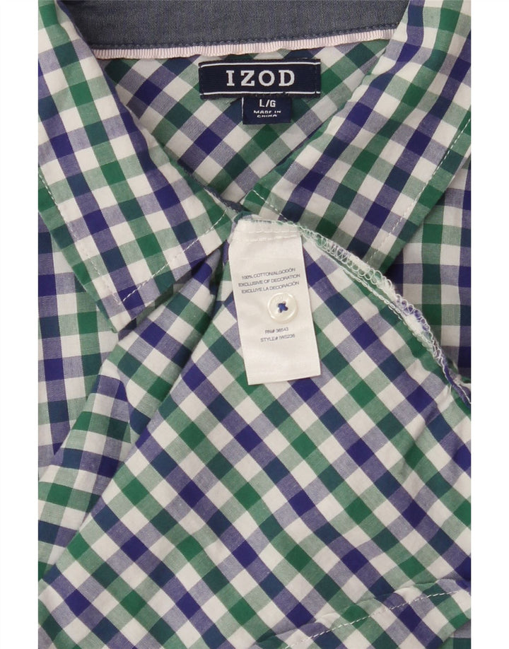 IZOD Womens Shirt UK 16 Large Green Check Cotton Vintage Izod and Second-Hand Izod from Messina Hembry 