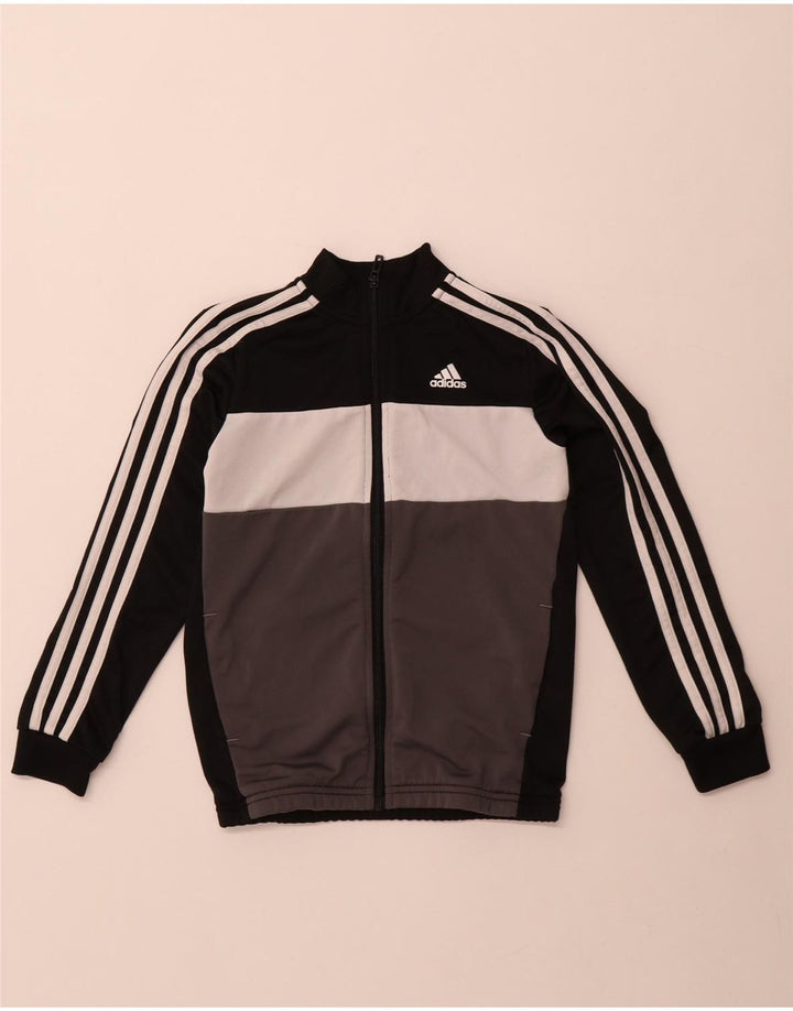 Adidas Drenge Træningsdragt Topjakke 9-10 År Sort Polyester
