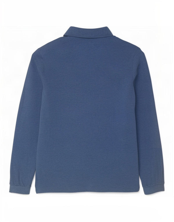 Lacoste Langærmet herre poloskjorte i klassisk pasform størrelse 6 XL Blå bomuld