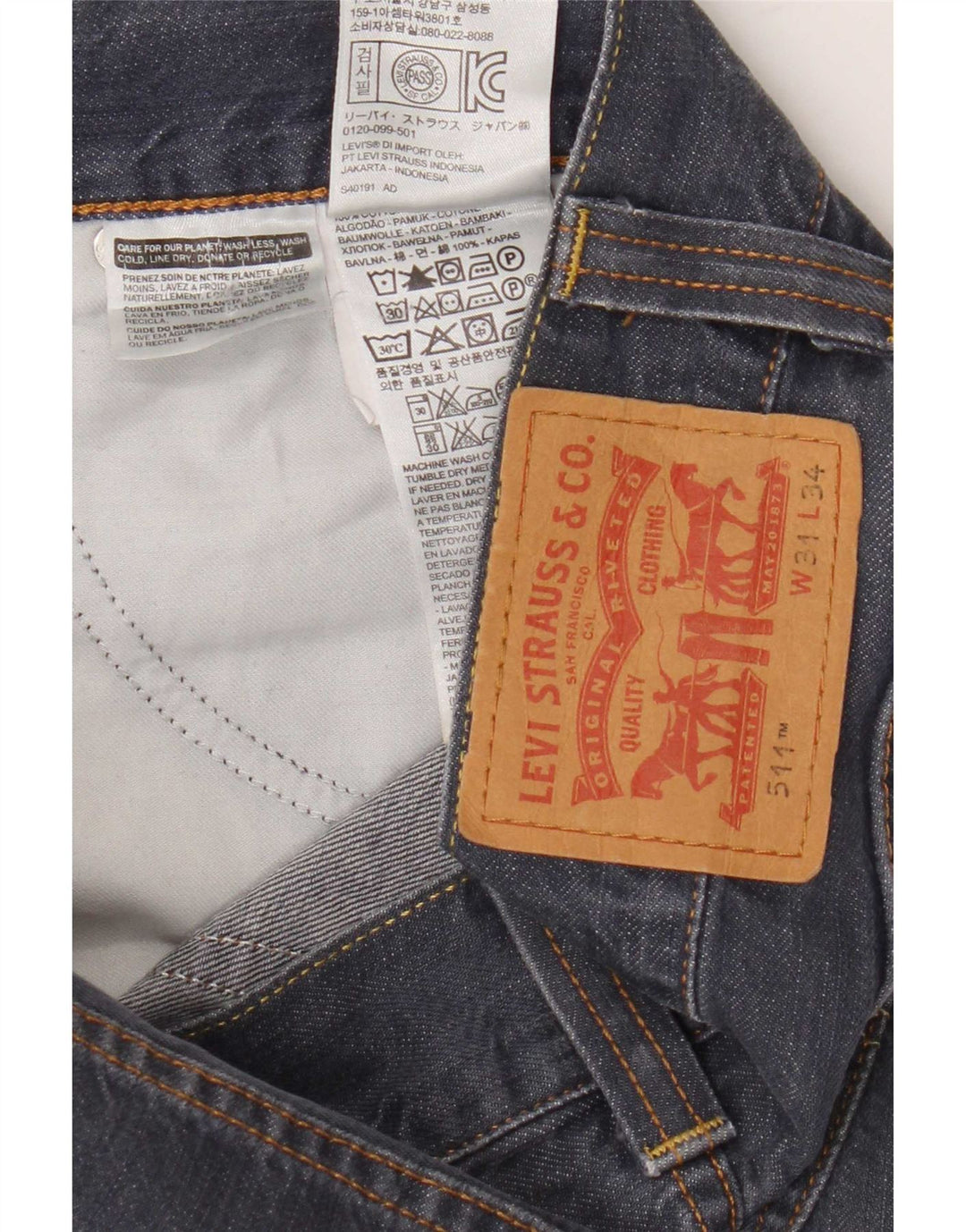 Levi's Herre 511 Slim Jeans W31 L29 Blå Bomuld