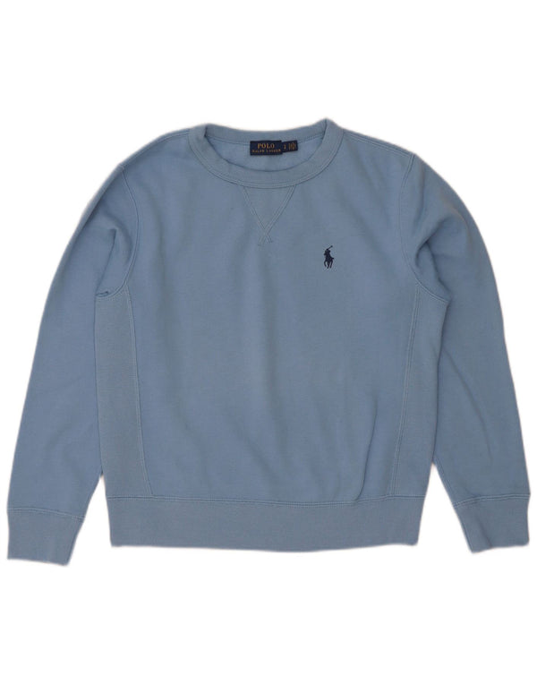Polo Ralph Lauren Dame Sweatshirt Jumper UK 10 Small Blue Bomuld