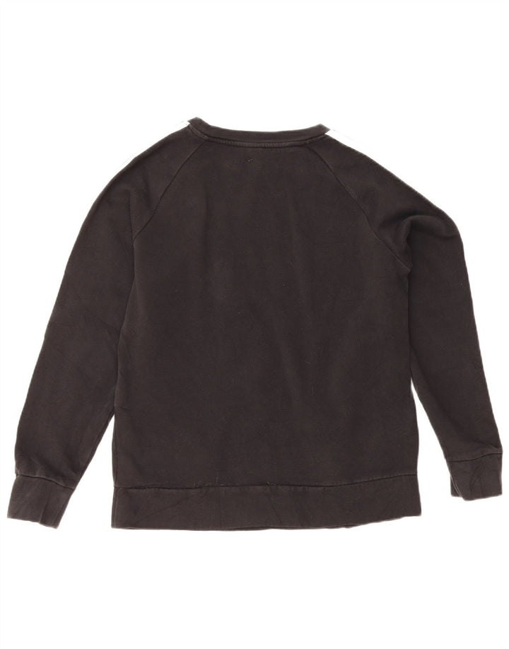 Adidas Dame Sweatshirt Jumper UK 12/14 Medium Sort Bomuld