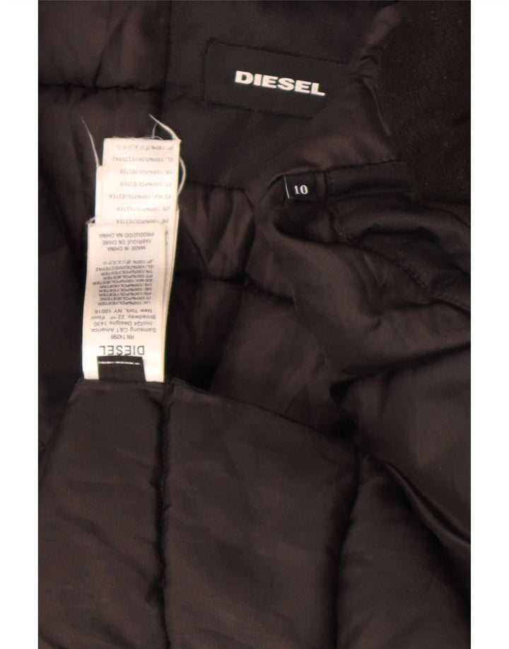 Diesel Pige Hooded Parka Jakke 9-10 År Sort Polyester