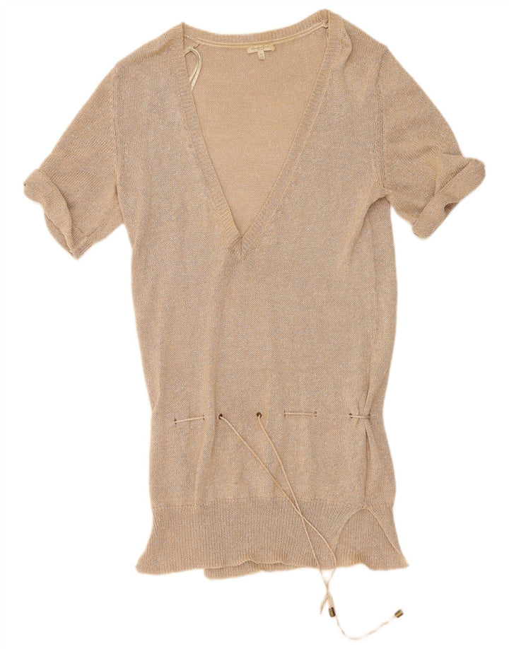 Massimo Dutti Dame Jumper Dress UK 14 Medium Beige Flecked Linen