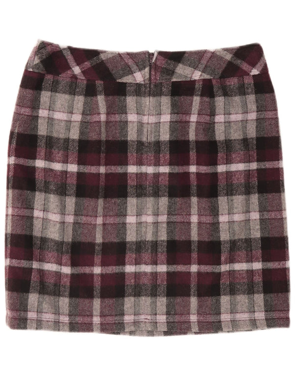 STEILMANN Lige nederdel til kvinder UK 16 Large W38 Burgundy Check