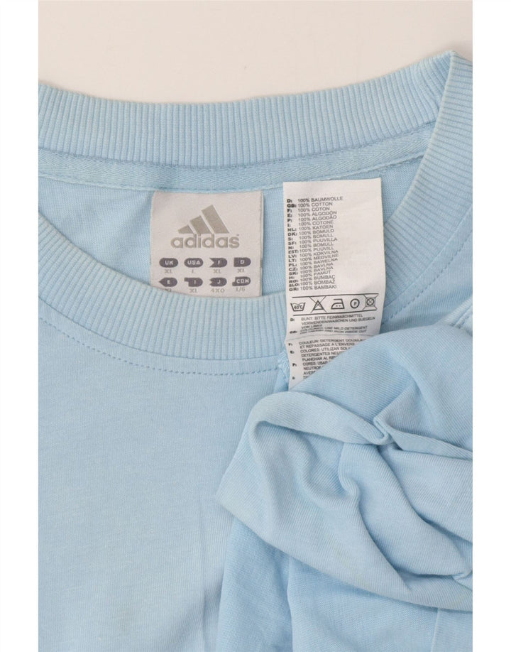 ADIDAS Herre T-Shirt Top XL Blå Bomuld