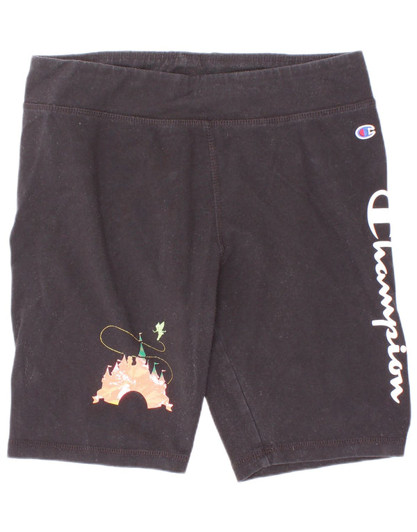 Champion piger grafiske sportsshorts 11-12 år store sorte bomuld