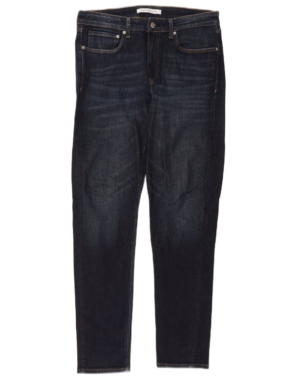 Calvin Klein Herre Skinny Jeans W32 L32 Marineblå Bomuld