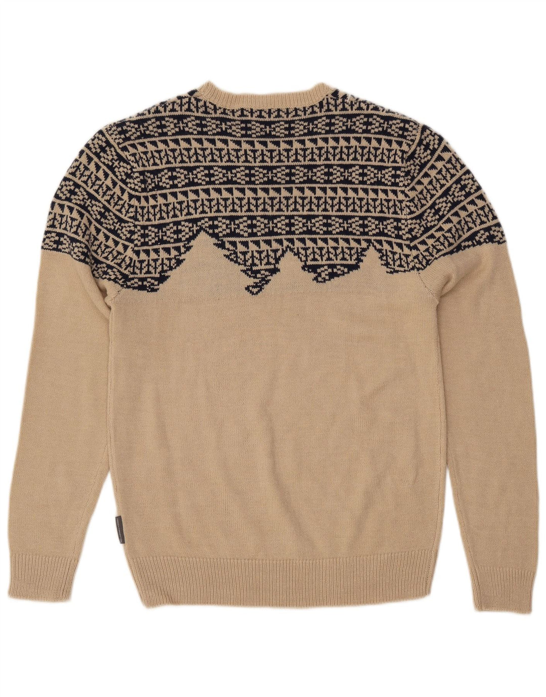 FRANSK FORBINDELSE Herre Boat Neck Jumper Sweater Medium Beige Geometrisk