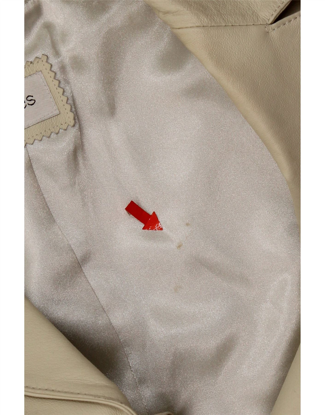 Vintage læderfrakke til kvinder UK 12 Medium Beige Læder