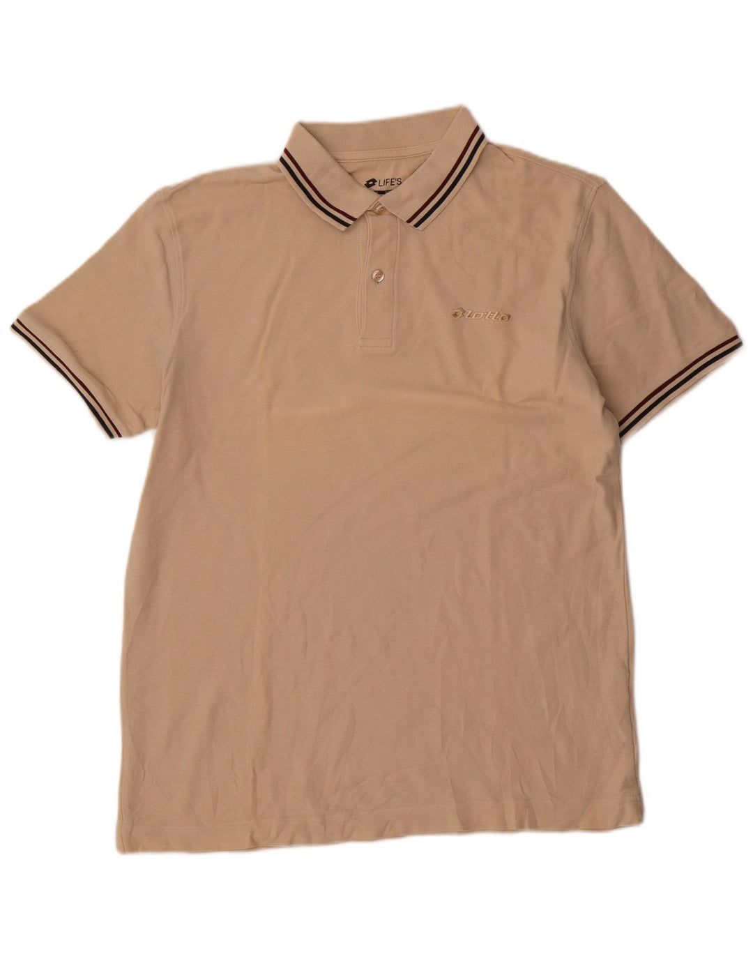 Lotto Herre Polo Shirt Stor Beige Bomuld