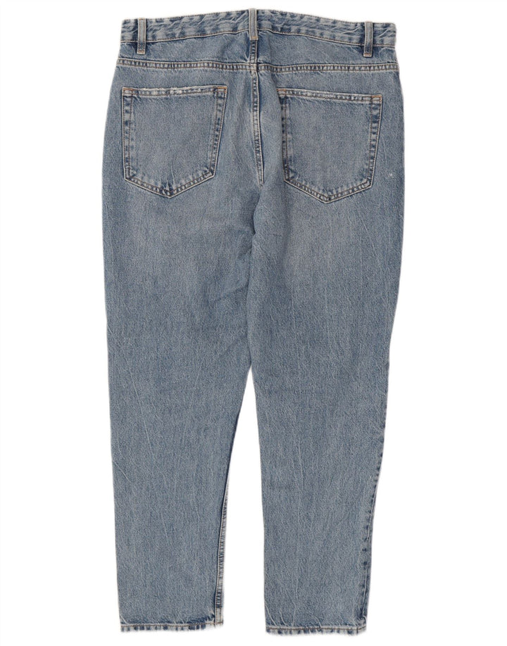 Zara Straight Jeans til mænd EU 42 Large W32 L27 Blå