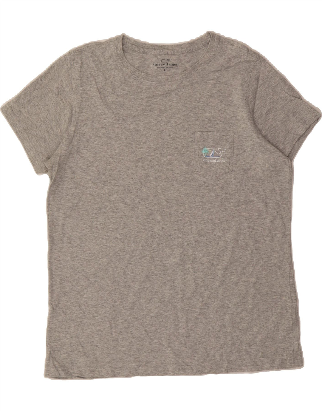 VINEYARD VINES Mens Graphic T-Shirt Top Large Grey Flecked Cotton Vintage Vineyard Vines and Second-Hand Vineyard Vines from Messina Hembry 