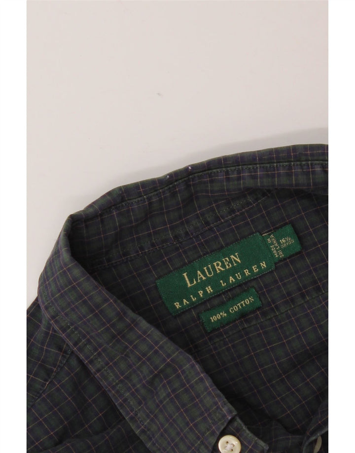 Ralph Lauren Herreskjorte str. 16 1/2 Large Navy Blue Gingham Cotton