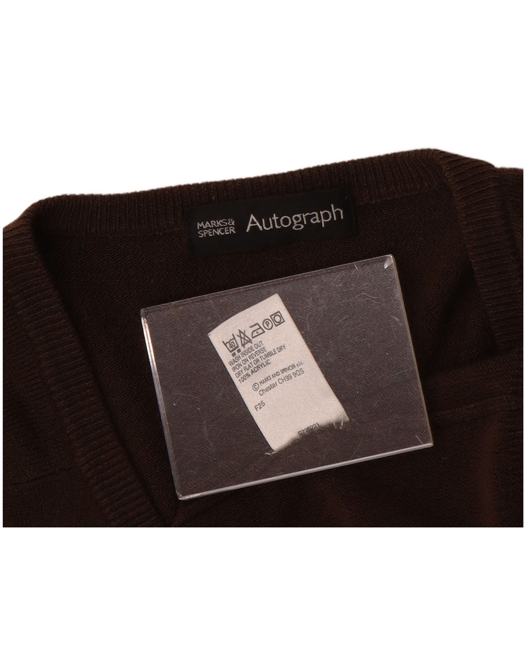 Marks & Spencer Herre Autograph V-hals sweater XL Brun Akryl