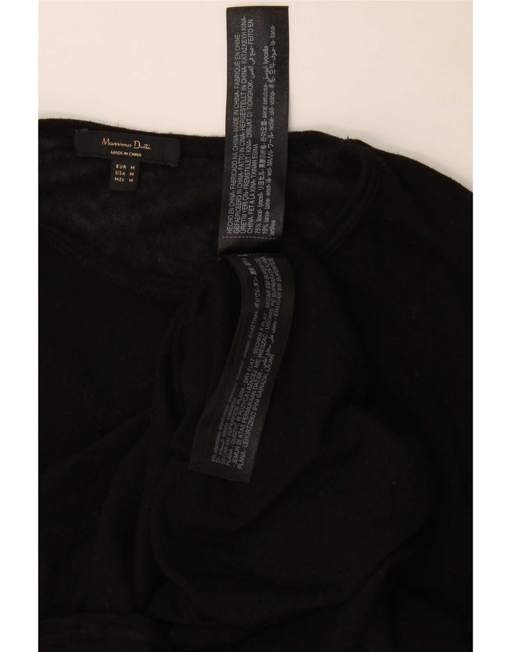 Massimo Dutti Dame Boat Neck Jumper Sweater UK 12 Medium Black