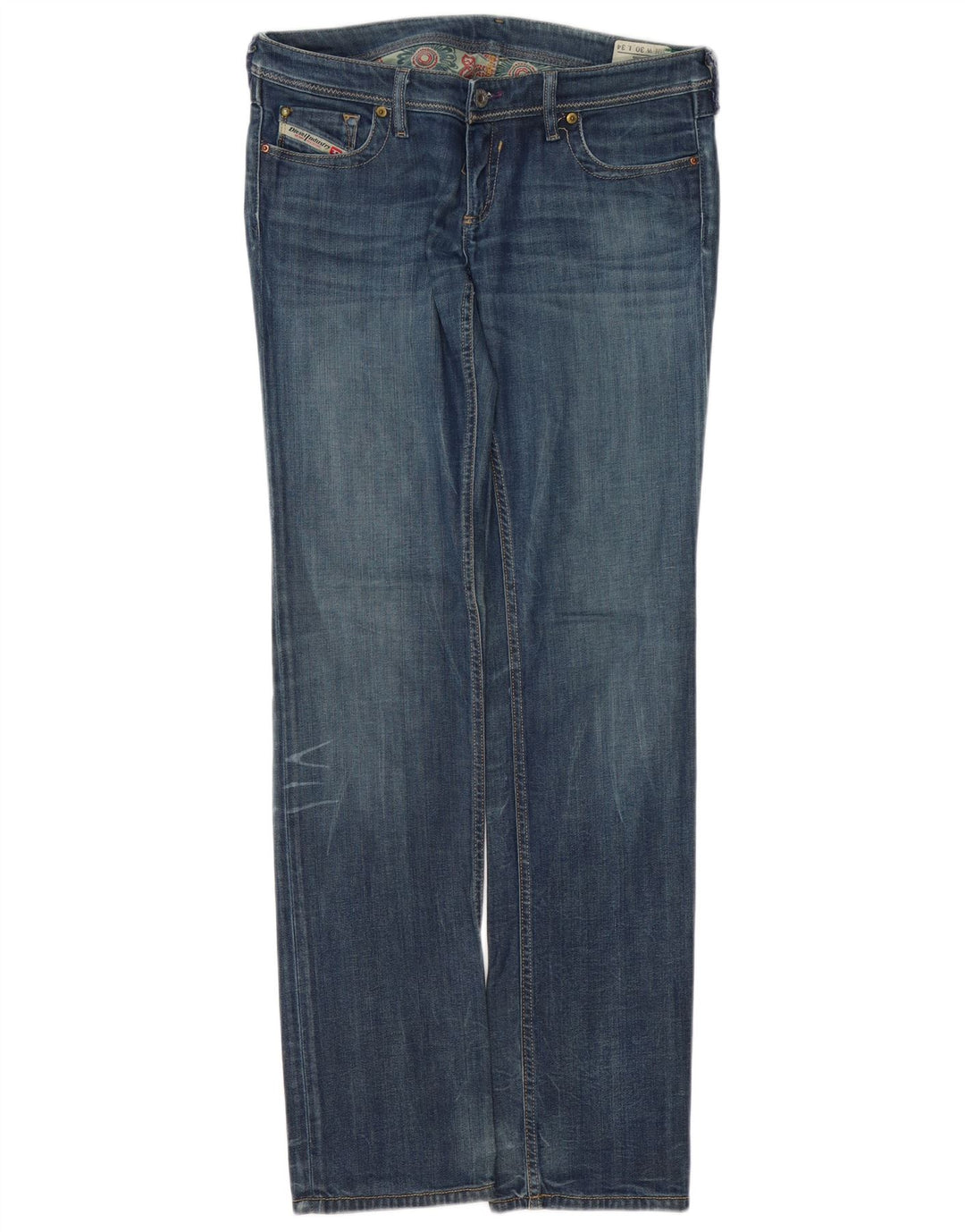 DIESEL Dame Lowky Straight Jeans W30 L34 Blå Bomuld
