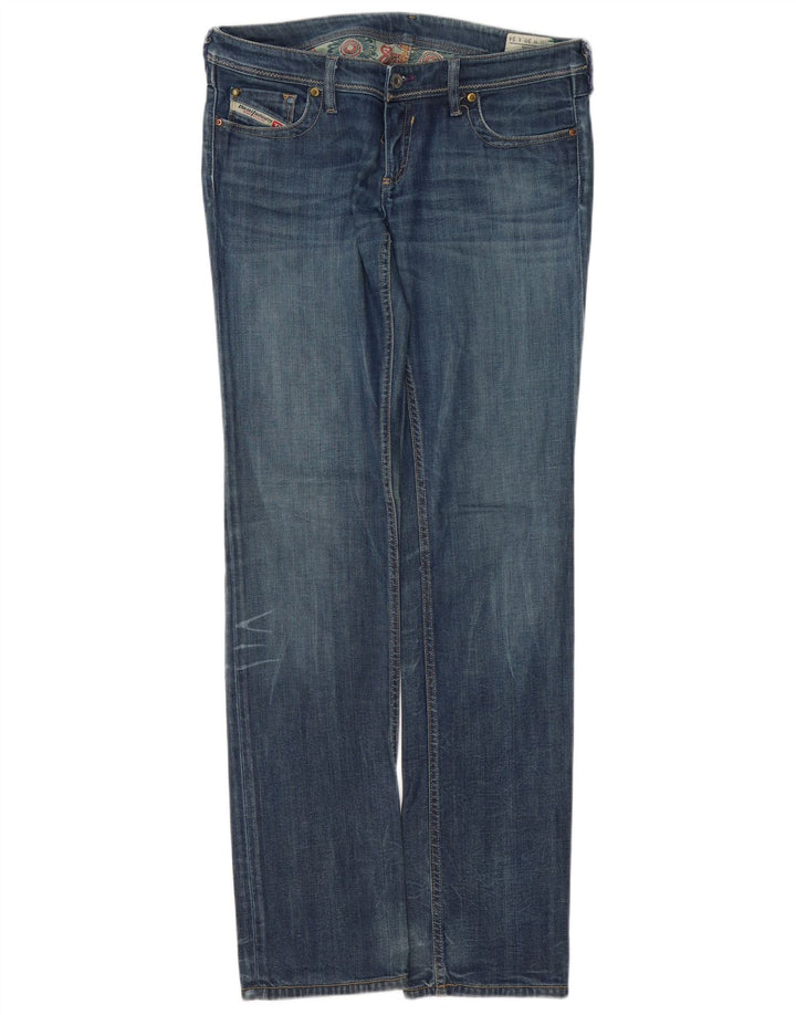 DIESEL Dame Lowky Straight Jeans W30 L34 Blå Bomuld