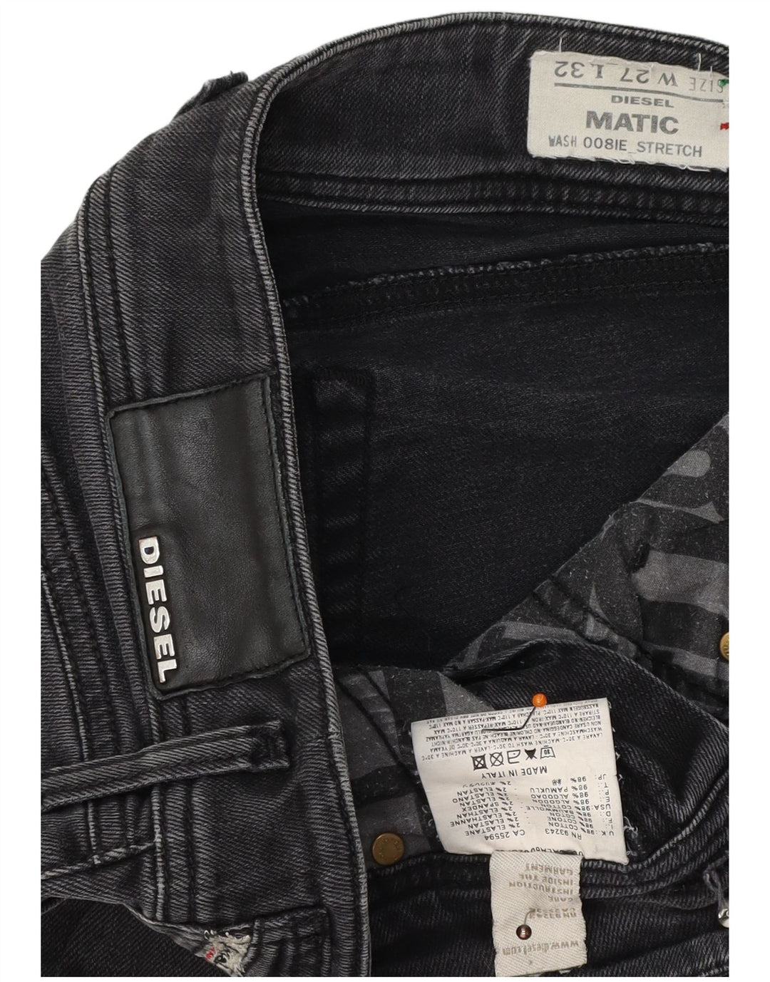DIESEL Dame Matic Slim Jeans W27 L32 Sort Bomuld
