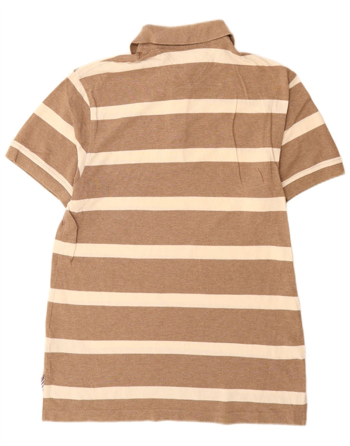 Tommy Hilfiger herre poloshirt lille brun stribet bomuld