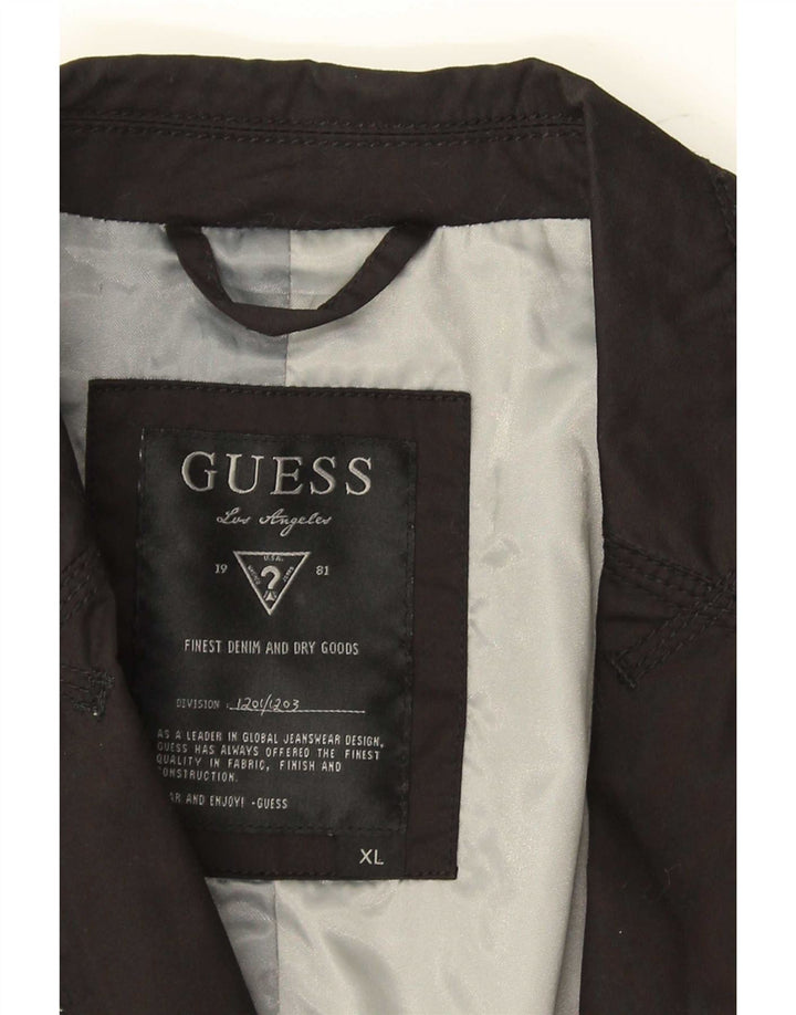 Guess Herre 1 Knap Blazer Jacket UK 42 XL Sort Bomuld