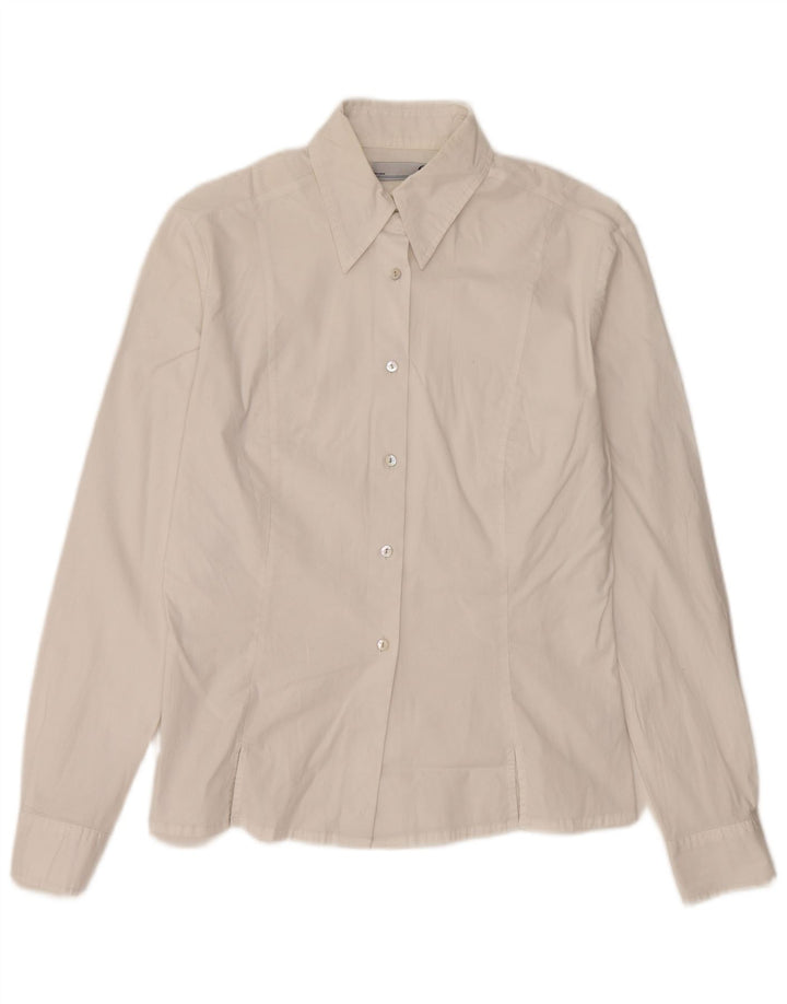 Sergio Tacchini Dameskjorte UK 14 Stor Hvid Bomuld