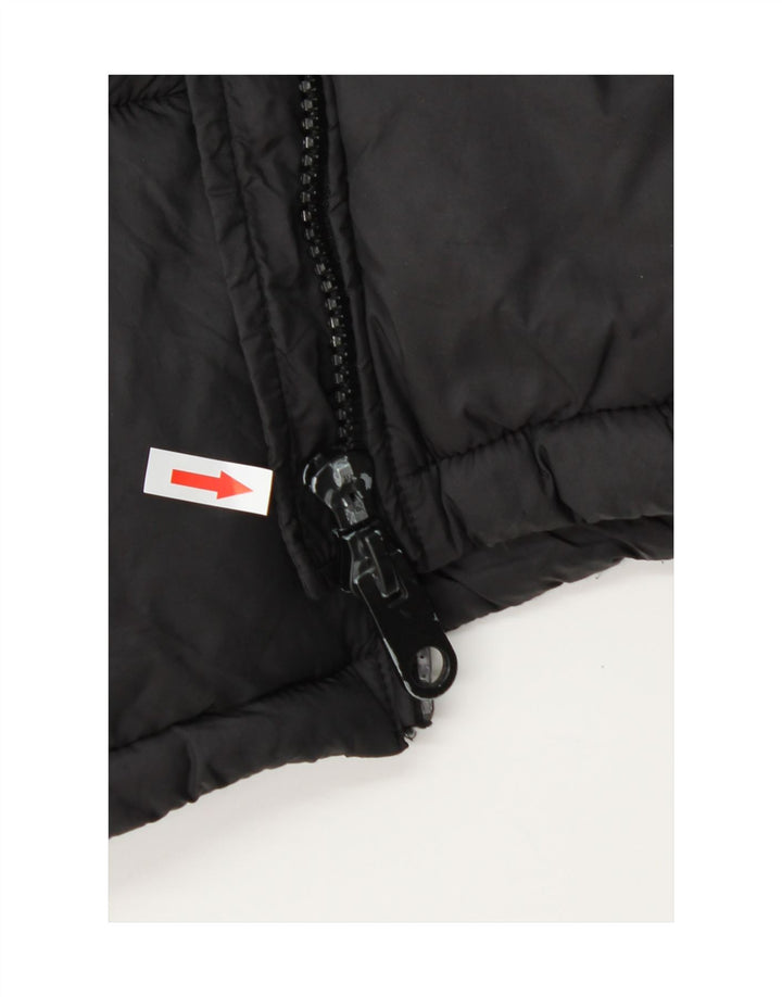 Zara Dame Hætte Polstret Gilet UK 14 Medium Sort Polyester