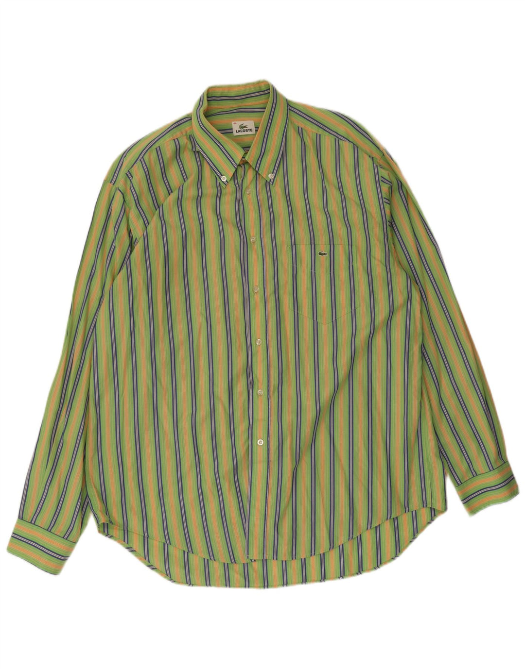 Lacoste Herreskjorte str. 44 XL Grøn Stribet