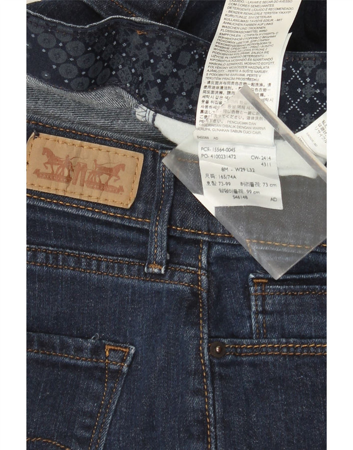 LEVI'S Dame 525 lige jeans US 8 Medium W29 L32 Marineblå Bomuld