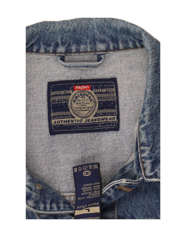JINGLERS Mens Denim Jacket UK 40 Large Blue Cotton Vintage Jinglers and Second-Hand Jinglers from Messina Hembry 