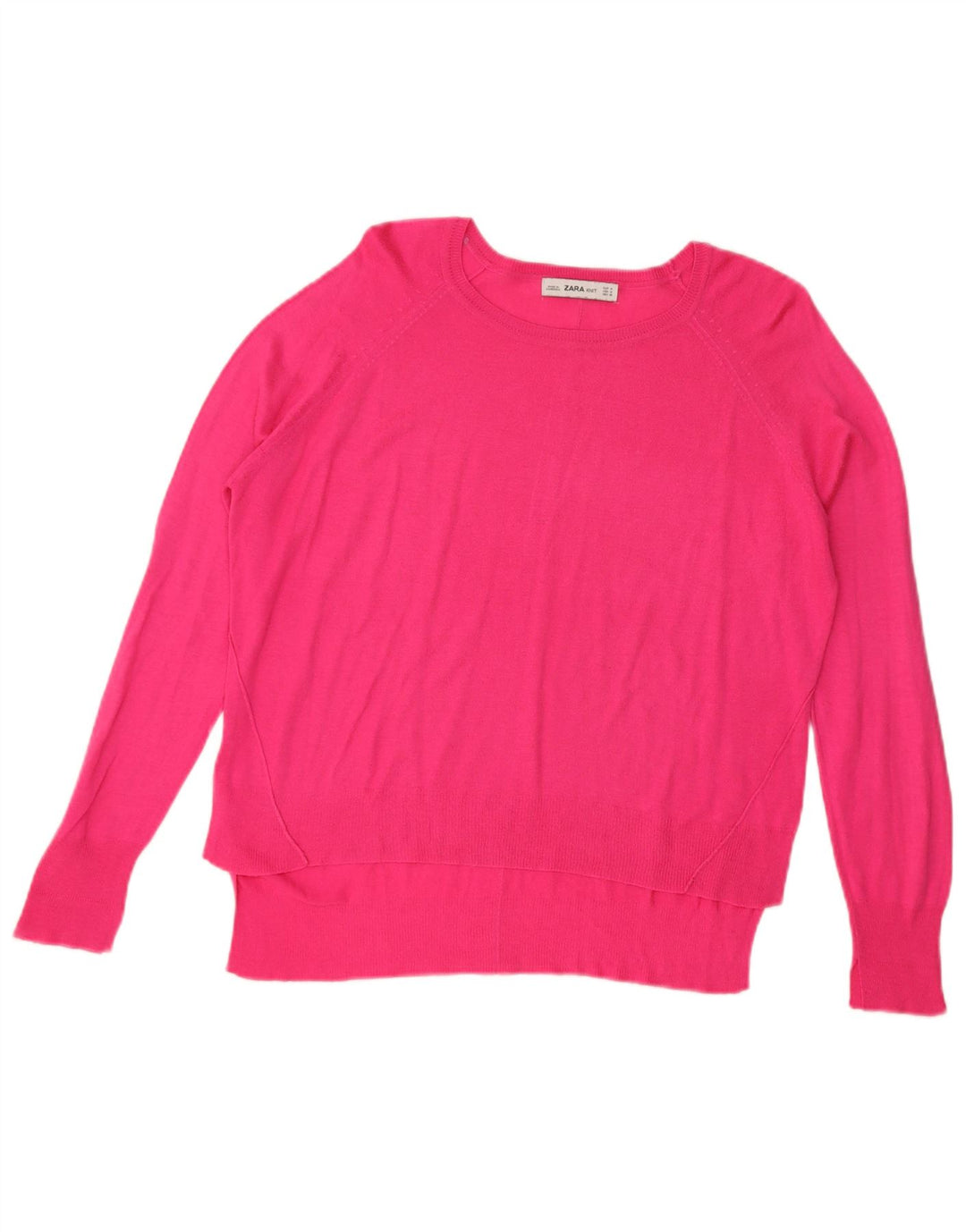 Zara Dame Oversized Boat Neck Jumper Sweater UK 14 Medium Pink