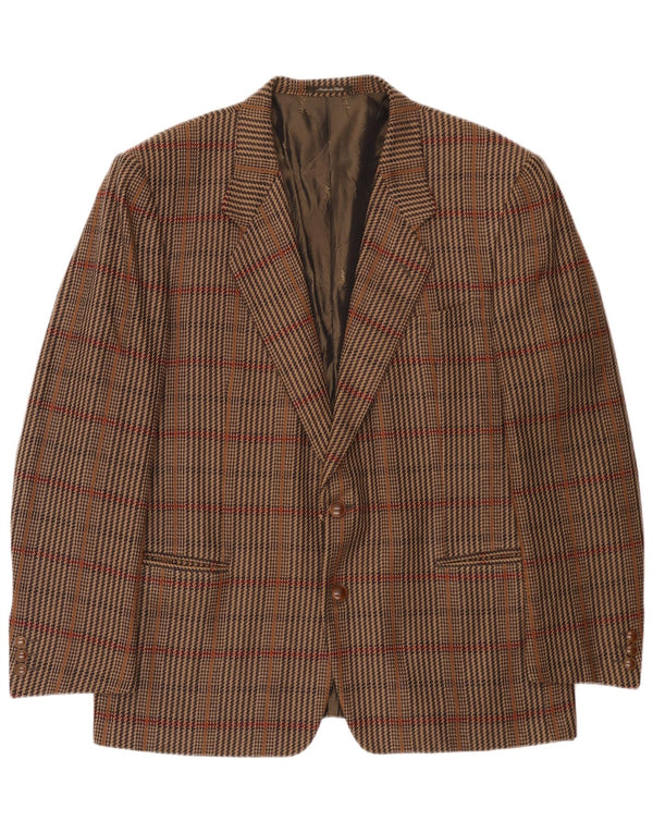 Yves Saint Laurent Herre 2-knaps blazerjakke IT 56 3XL Brun ternet uld