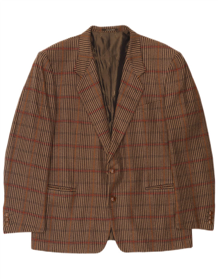 Yves Saint Laurent Herre 2-knaps blazerjakke IT 56 3XL Brun ternet uld