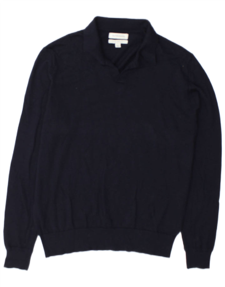 Marks & Spencer Herre Autograph Polo Neck Jumper Sweater Stor Navy Blue