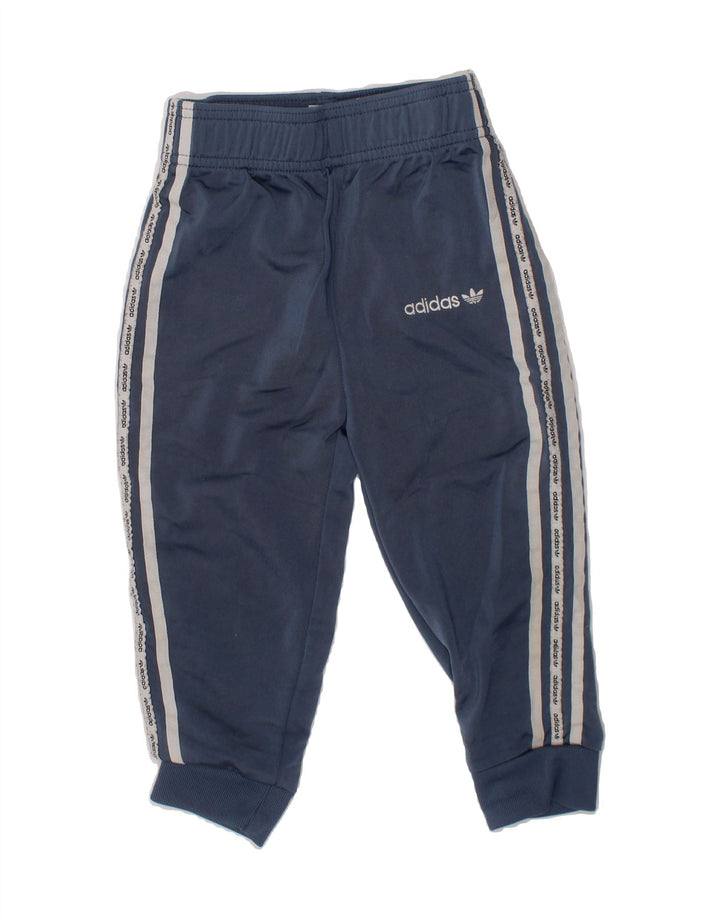 ADIDAS Boys Graphic Joggers Tracksuit Trousers 2-3 Years Blue Polyester Vintage Adidas and Second-Hand Adidas from Messina Hembry 