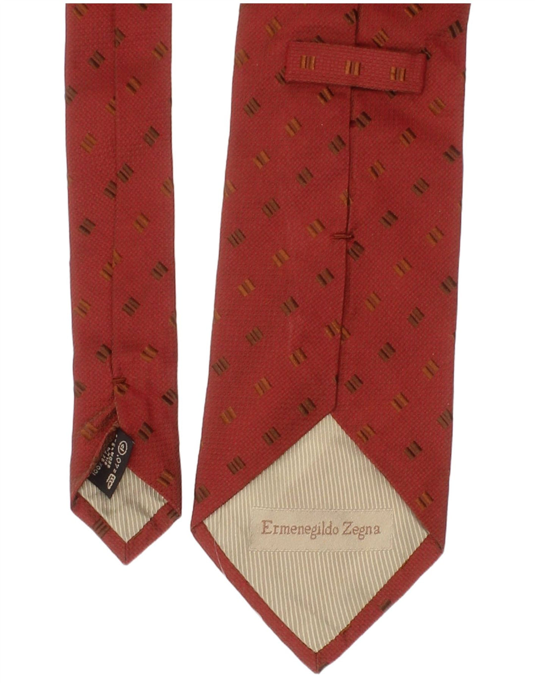 Ermenegildo Zegna Herre Slips One Size Rød Geometrisk Silke Classic