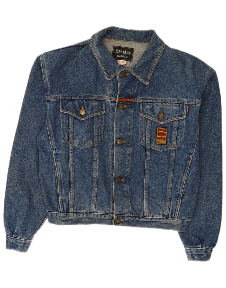 Vintage denimjakke til kvinder UK 14 Medium Blue Cotton