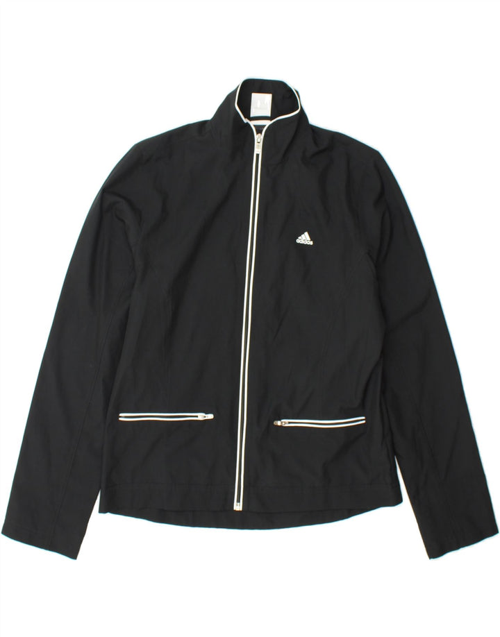 ADIDAS Womens Tracksuit Top Jacket UK 12 Medium Black Polyester Vintage Adidas and Second-Hand Adidas from Messina Hembry 