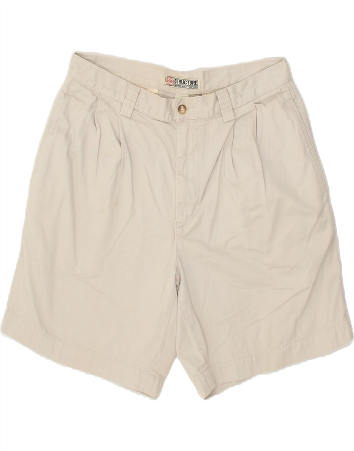 VINTAGE Mens Casual Shorts W33 Medium Beige Cotton Vintage Vintage and Second-Hand Vintage from Messina Hembry 