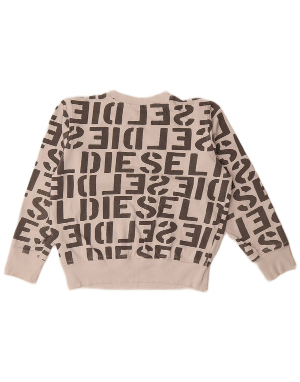 Diesel Girls Crop Graphic Sweatshirt Jumper 11-12 År Hvid Bomuld