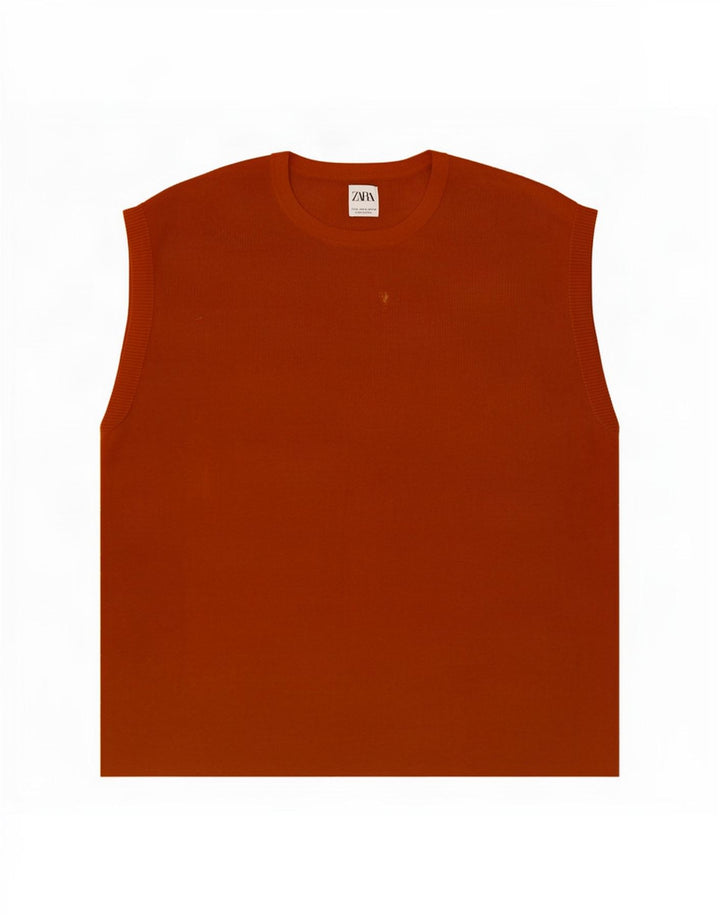 Zara Herrevest Top XL Orange Bomuld
