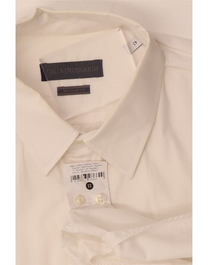 TRUSSARDI Herreskjorte str. 42 Stor hvid bomuld